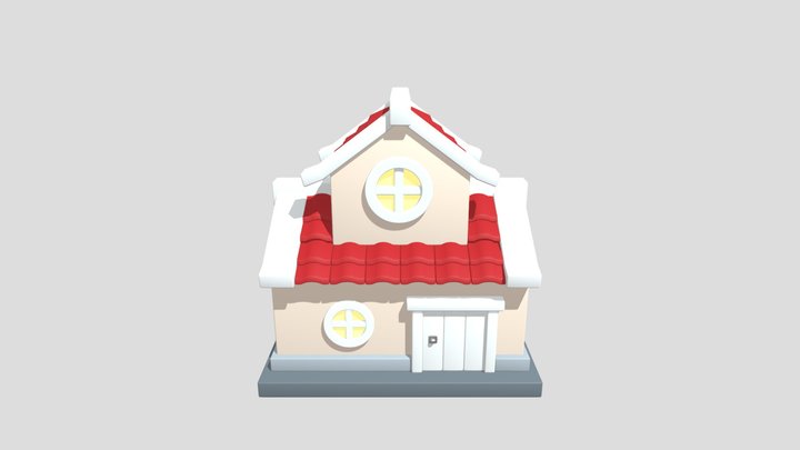 Stylized House With Red Roof