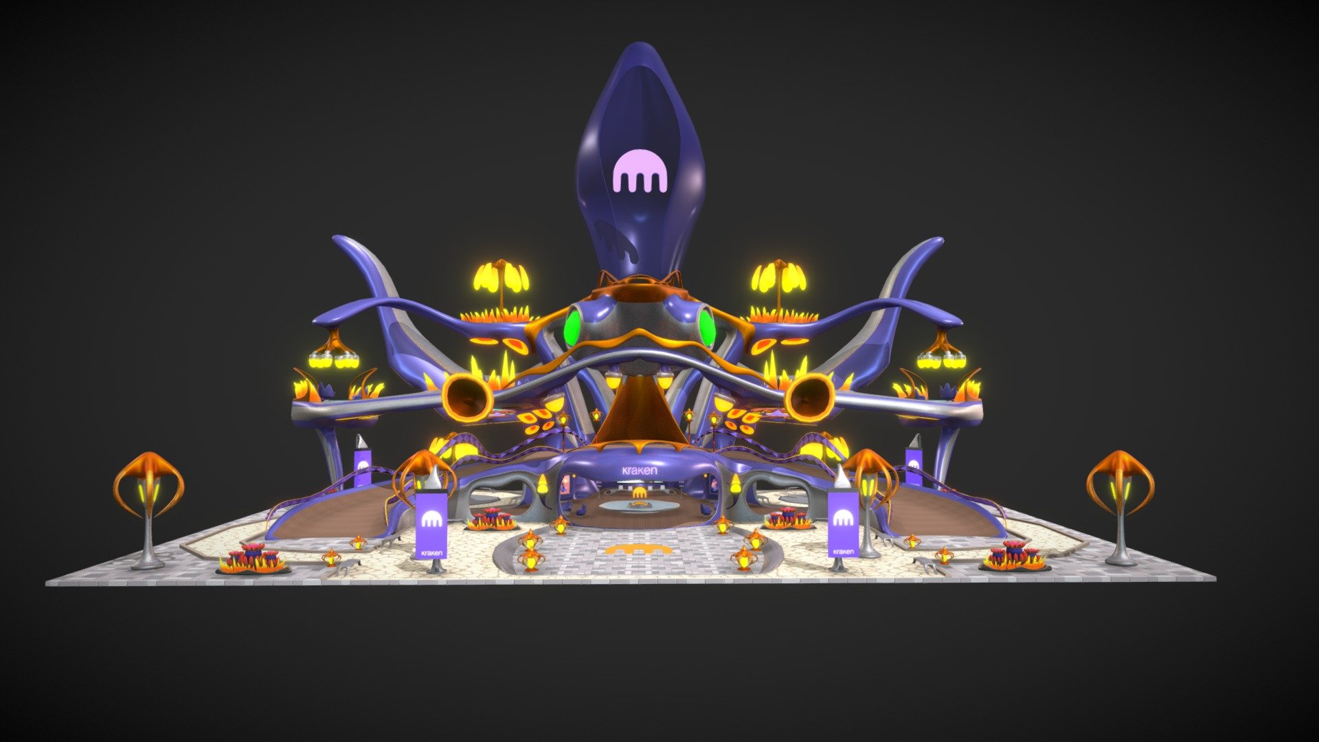 Kraken Exchange HQ Decentraland 3D model by