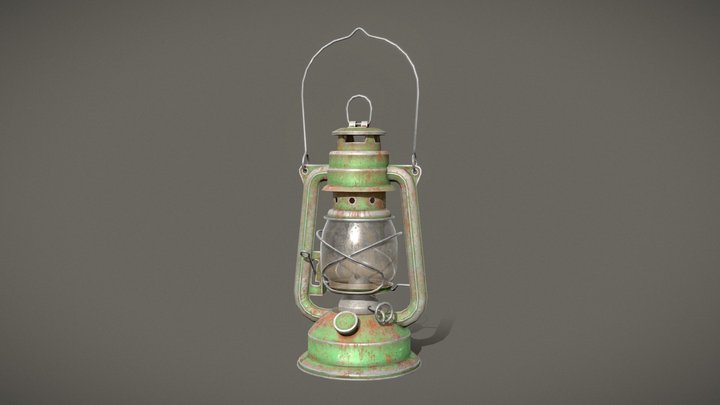 Old Oil Lamp 3D Model