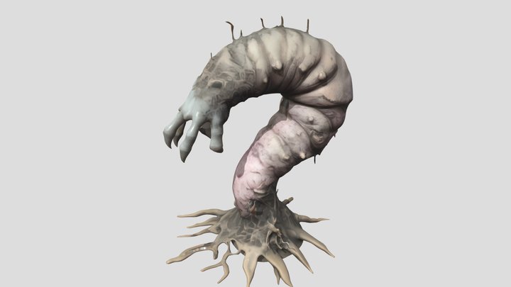 fantasy worm creature with claws 3D Model