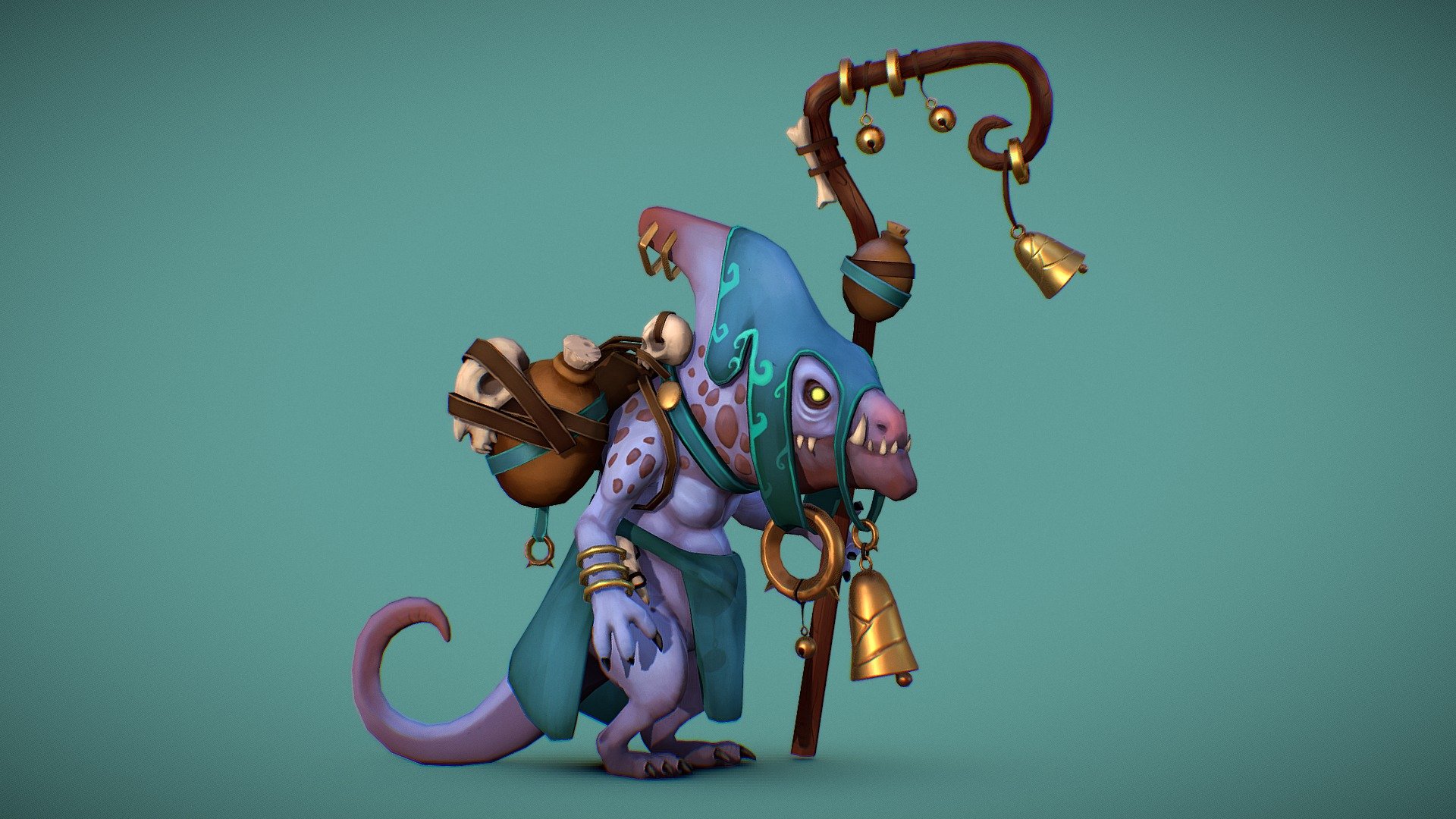 Witch Doctor Lizard - 3D model by RokuRat [9a834b2] - Sketchfab