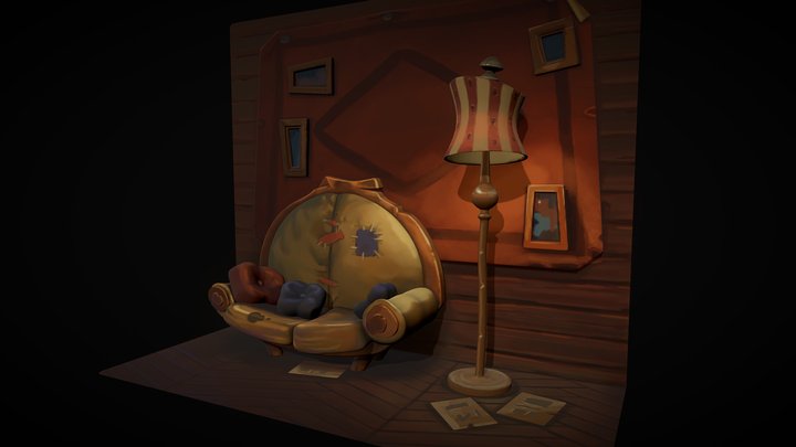 Fisherman's stylized room 3D Model
