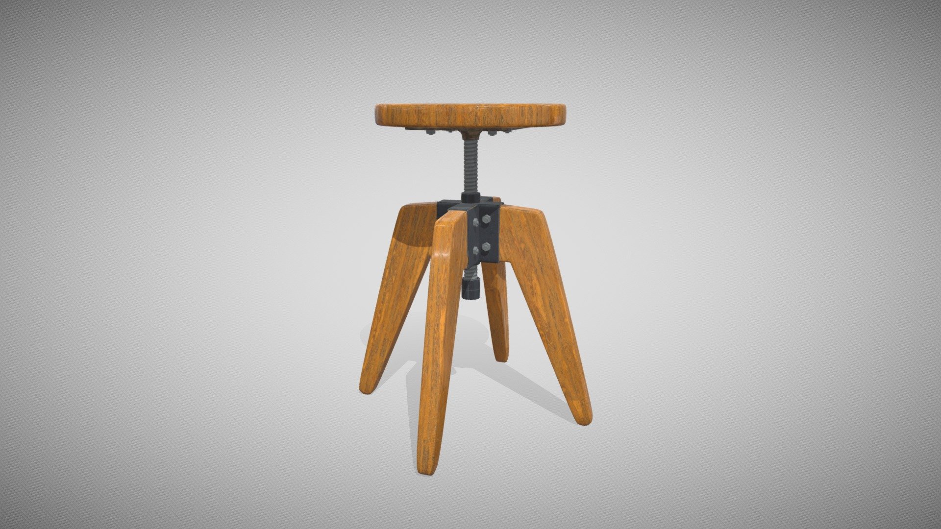 STOOL WITH SCREW MECHANISM Buy Royalty Free 3D model by Christian