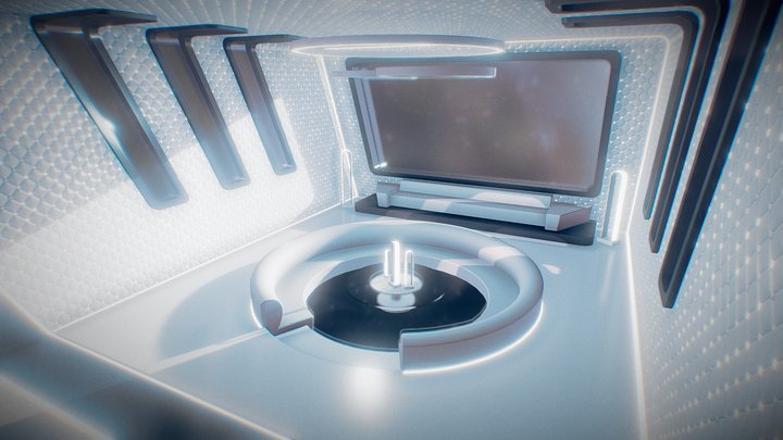 VR Metaverse Spaceship Interior 01 3D Model