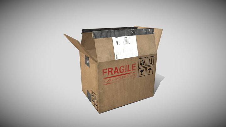 CORRUGATED CARBOARD BOX 3D Model