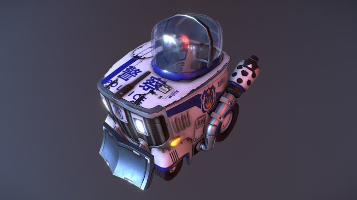 Police Bulldozer 3D Model