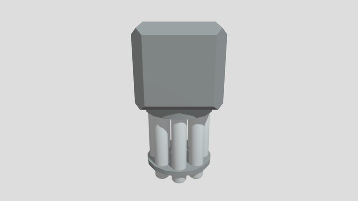 Animated Minigun 3D Model