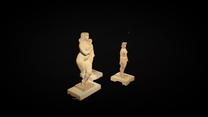 Esculturas mujeres - Palacio Ferreyra 3D Model