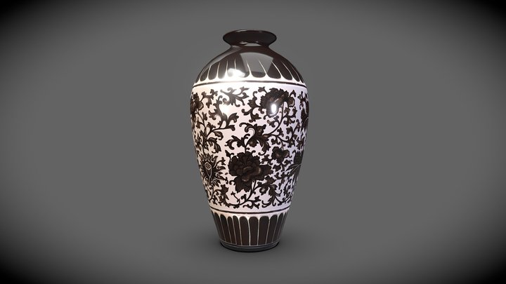 Song Noir Chinese Shaped Vase 3D Model