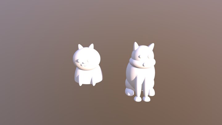 Cosmic Cat And Dog 3D Model