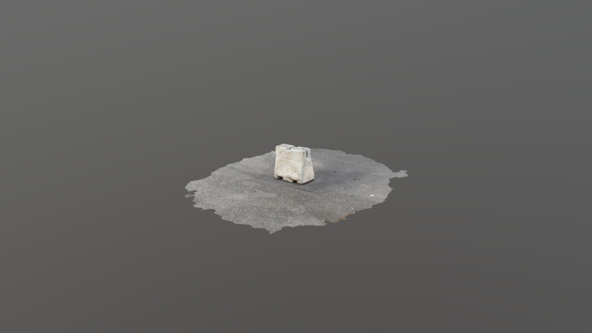 White Road plastic barrier filled with water