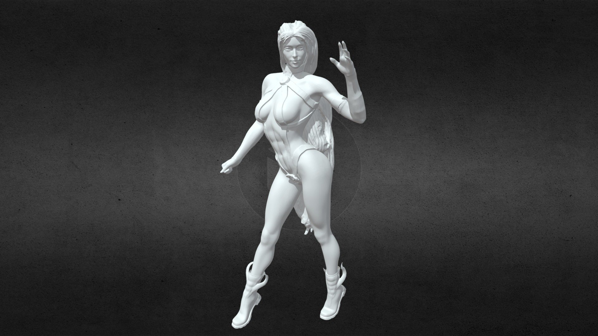 Cyborg female statuette