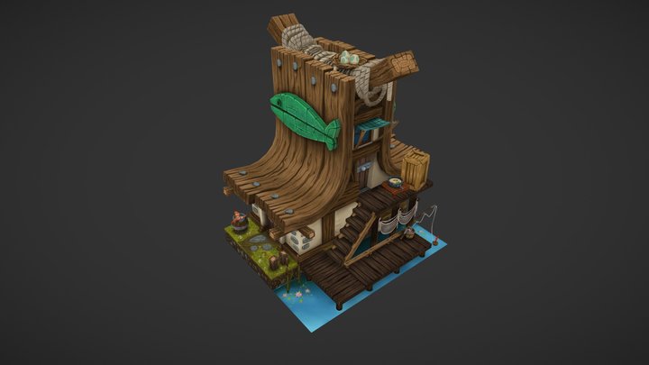Little fishing house 3D Model