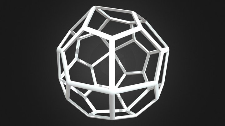 Wireframe Shape Pentagonal Icositetrahedron 3D Model