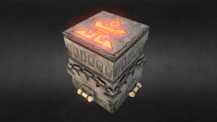 Moveable Stone - GameProp for "Elemates" 3D Model