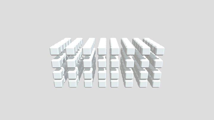 160 Beveled Cubes 3D Model