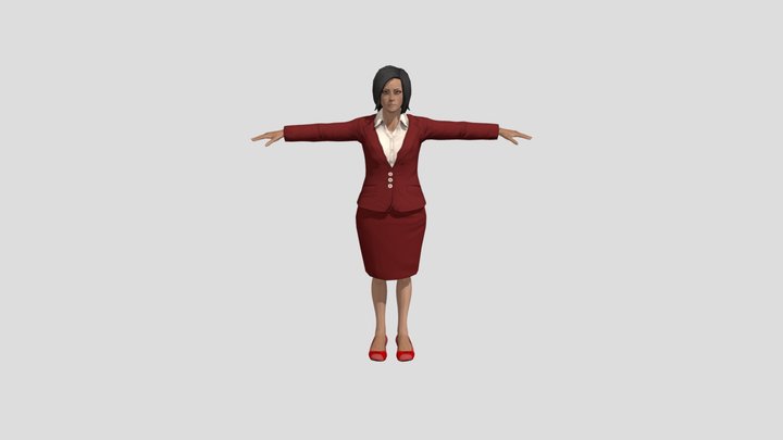 Lady News Reporter Business Woman 3D Model