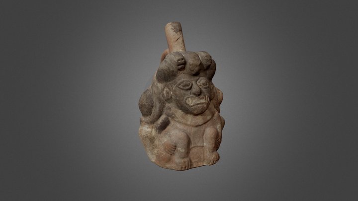 Botella escultórica Moche - Museo La Salle 3D Model