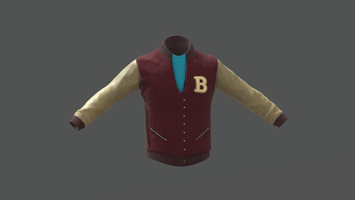 Hotline Miami Varsity Jacket 3D Model