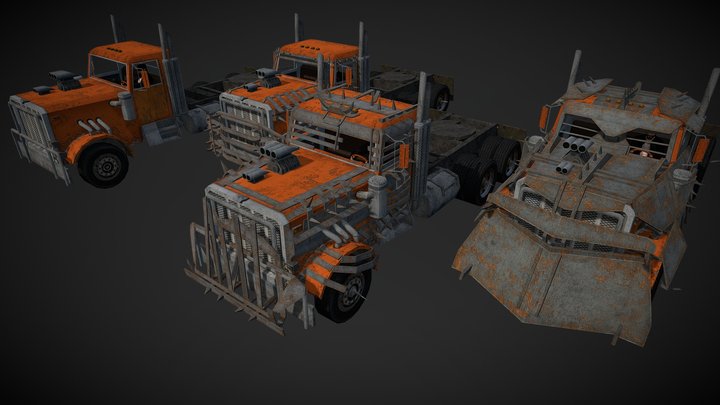 Armored Truck N3 ORANGE 3D Model