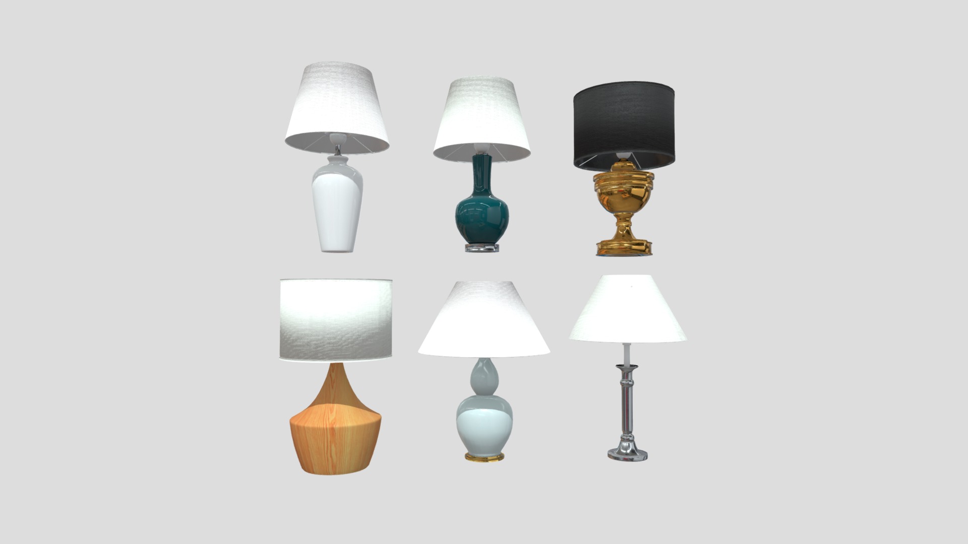 3D model Table Lamp Pack - This is a 3D model of the Table Lamp Pack. The 3D model is about a group of lamps.