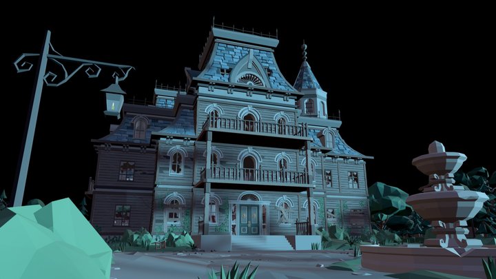 Horror mansion Low poly 3D Model