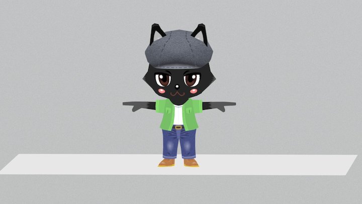 黒猫君 3D Model