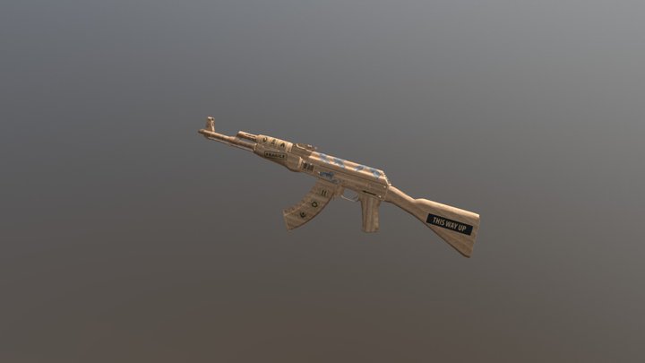 AK-47 Cardboard 3D Model