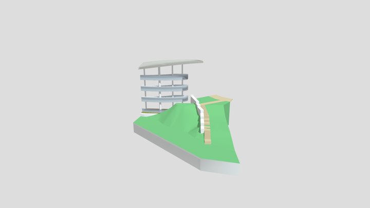 Скетч сходів із підпірною стінкою 3D Model