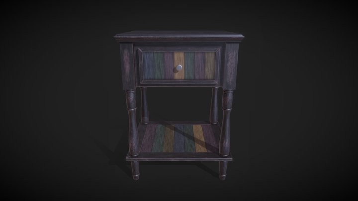 Wood Side Table 3D Model
