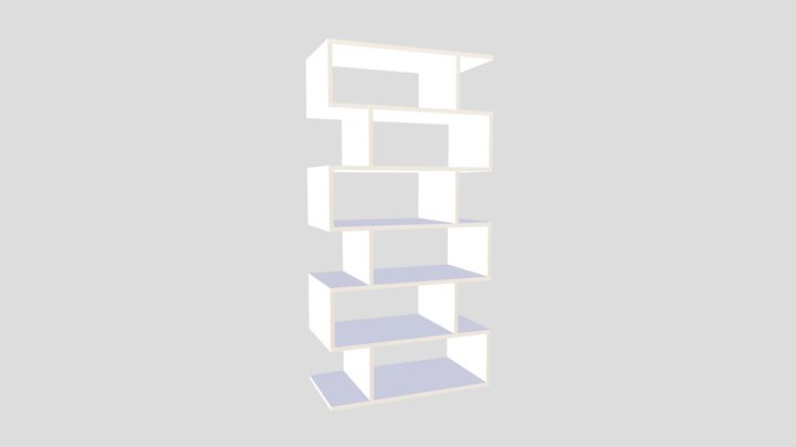 Untextured Bookshelf – Low Poly 3D FBX Model
