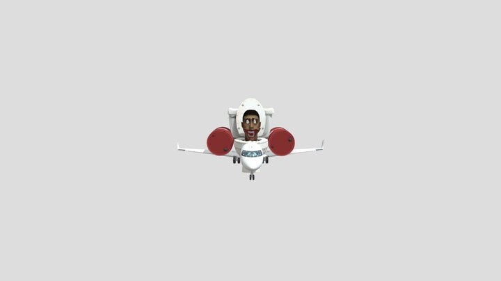 Explosive airplane Skibidi toilet 3D Model