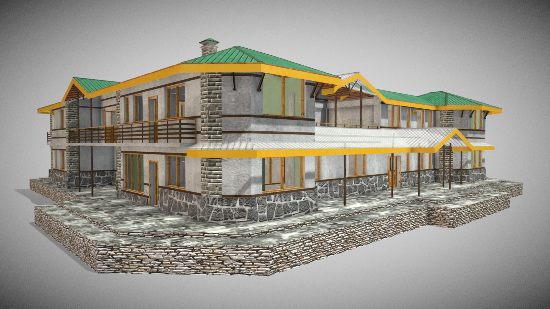 3D model Residence Big - This is a 3D model of the Residence Big. The 3D model is about a house on a beach.