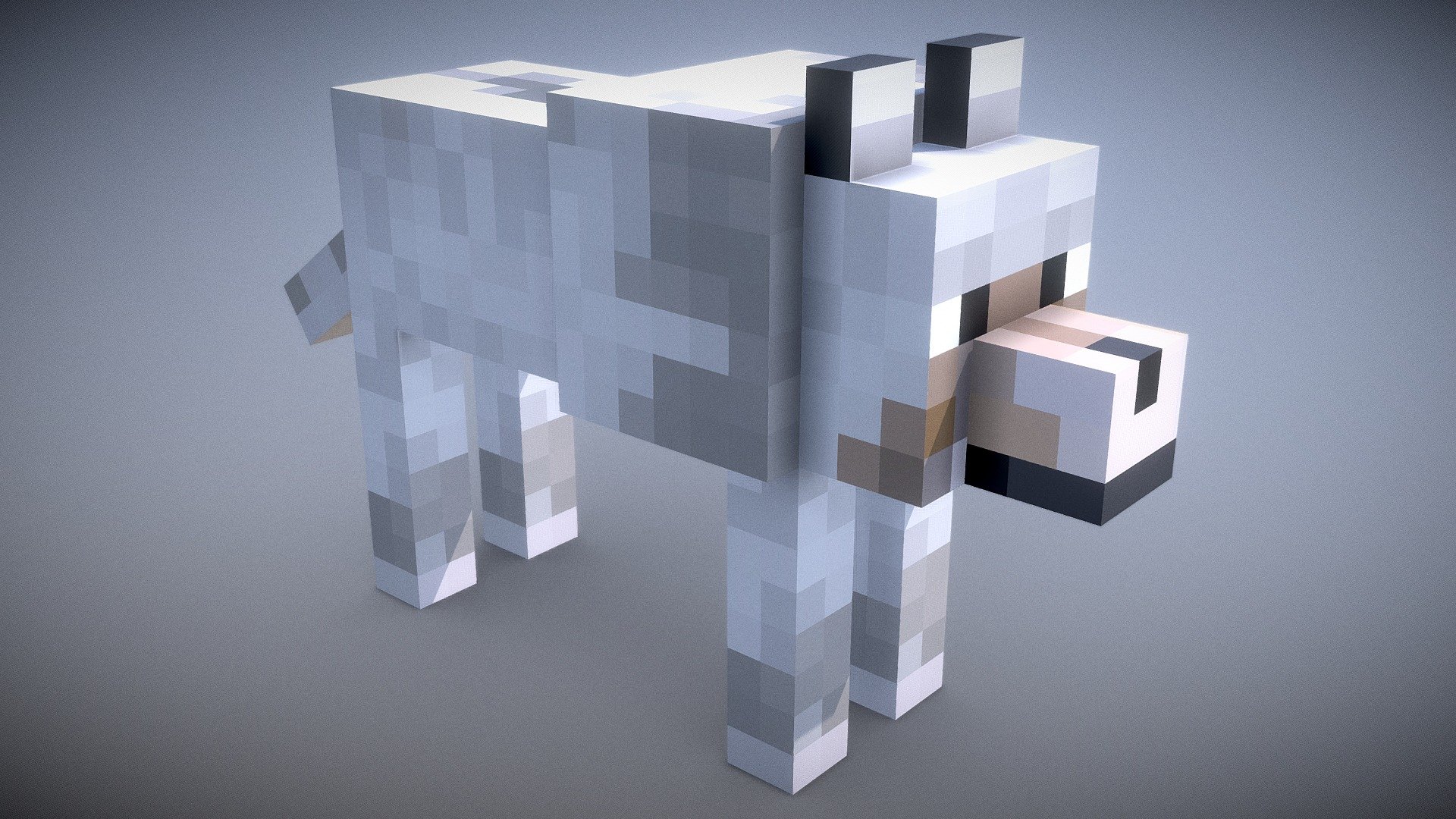 minecraft realistic wolf statue