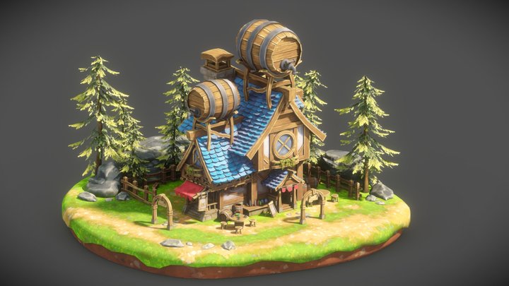 Stylized Medieval Tavern#1 3D Model