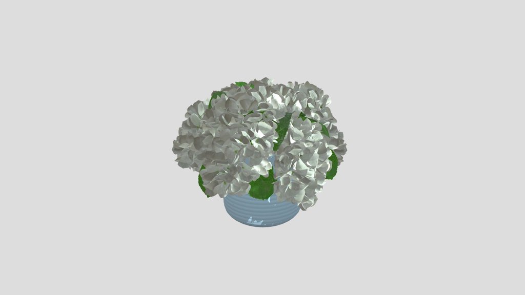 White Hydrangea Pot