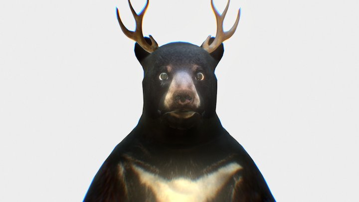 Bear with antlers 3D Model