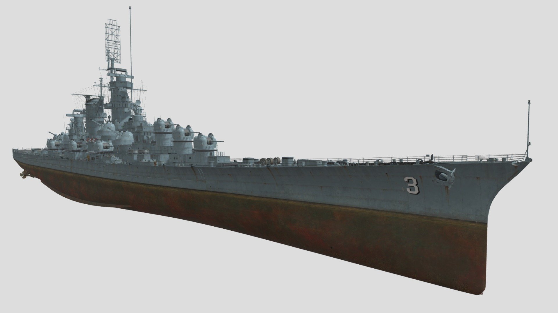 US Command ship USS Hawaii (CB-3/CBC-1) - Download Free 3D model by 全斗焕 ...