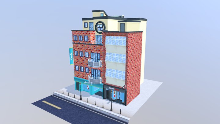 Dublin Low Poly Building 3D Model