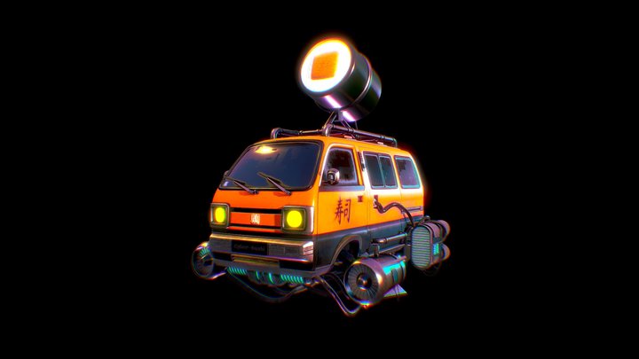 Flying Van 3D Model