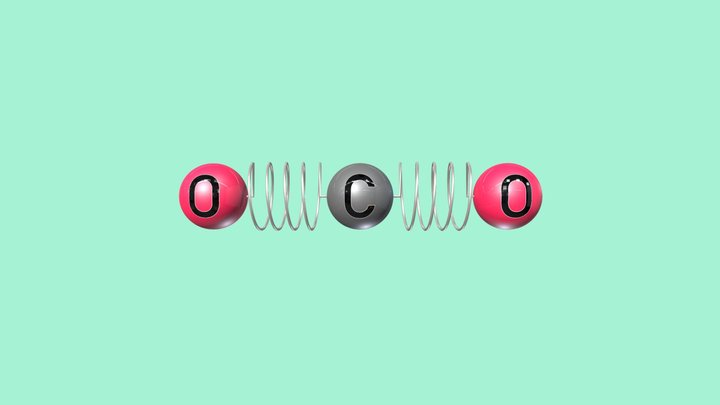 3D molecular model of carbon dioxide (CO2) 3D Model