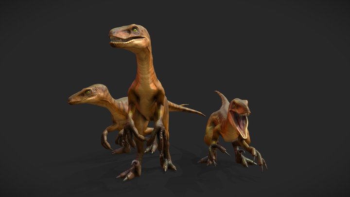 Jurassic Park Inspired Velociraptor 3D Model