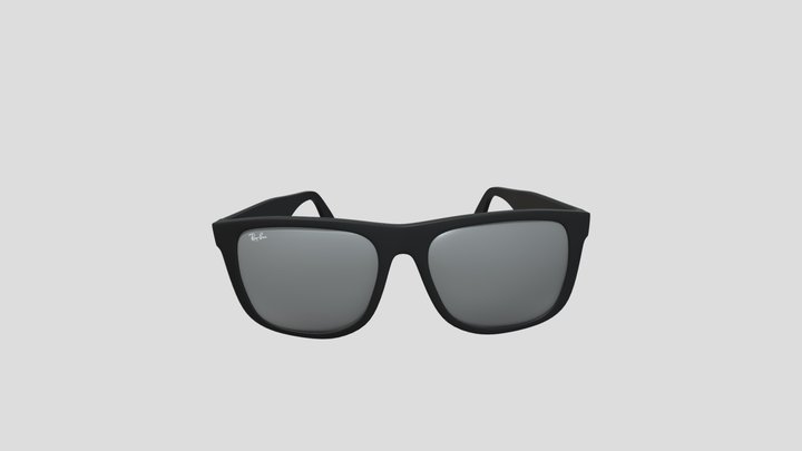 Fashion RayBan Sunglasses with Gray Mirror 3D Model