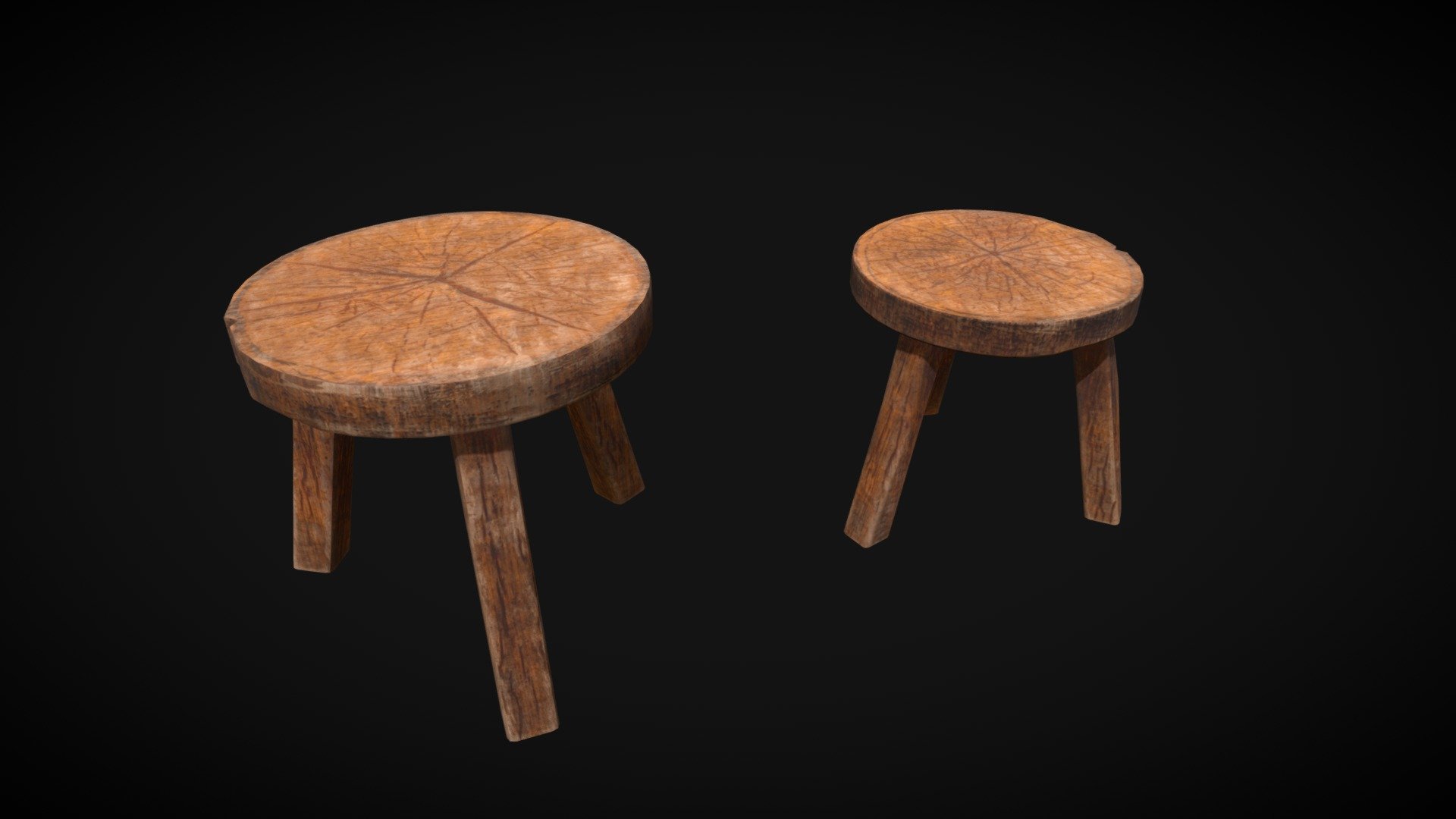 Medieval Wood Short Stools - Buy Royalty Free 3D model by Clockwork ...