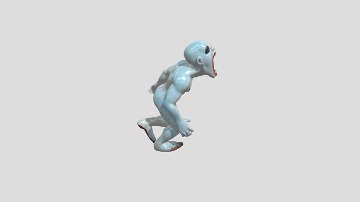 A fearsome creature runs 3D Model