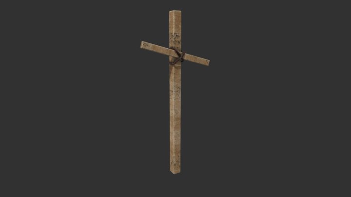 Withered Wooden Crucifix 3D Model