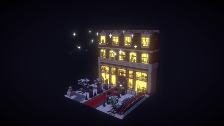 Snowy Little House 3D Model