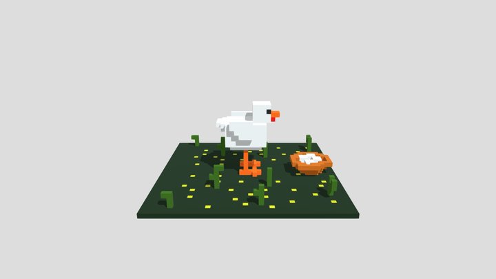 курица 3D Model