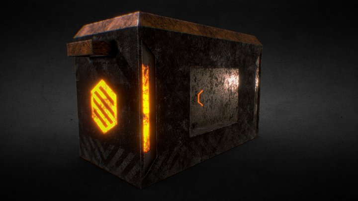 (FREE!) Futuristic Crate, Low Poly (GAMEREADY)
