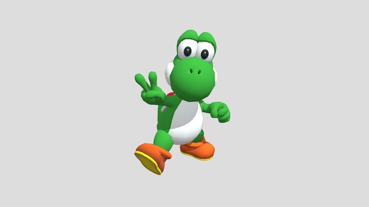 GameCube - Super Smash Bros Melee - Yoshi Trophy 3D Model